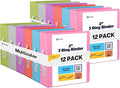 Enday 2 inch 3 Ring Binder (12 Pack - Assorted Colors) Binder 2 inch with Clear View Cover and 2 Inside Pocket - for Letter Size 8.5 x 11'' Paper, Ideal for School Supplies, Office, and Home