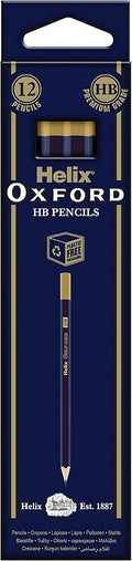Helix Oxford Hb Grade Graphite Pencils (Pack of 12) with Plastic Free Packaging