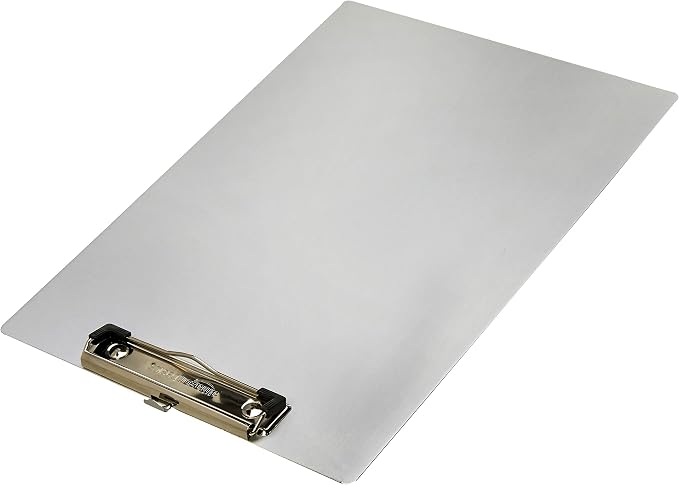 Amazon Basics Aluminum Clipboard, Letter Size, Office Supplies, 2-Pack, Silver