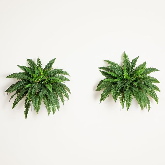 Nearly Natural 40 in Artificial Boston Fern Indoor Plant (Set of 2) | Large Hanging Fake Plant, 56 Long Realistic Fronds, Maintenance-Free, Office and Home Decor