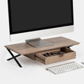 Anji Mountain Monitor Stand - Desktop Organizer & Laptop Riser, Ergonomic Monitor Riser, Space-Saving Monitor Stand for Desk, Durable Construction, Easy Assembly, Ideal for Home & Office,Biscotti