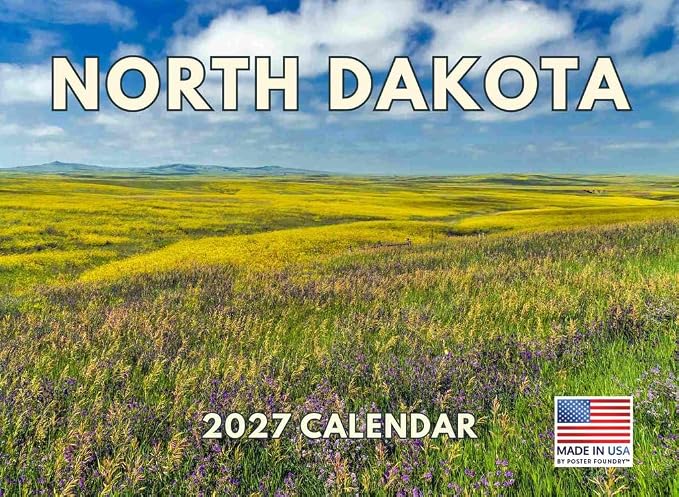 North Dakota Calendar 2027 Monthly Wall Calender 12 Month