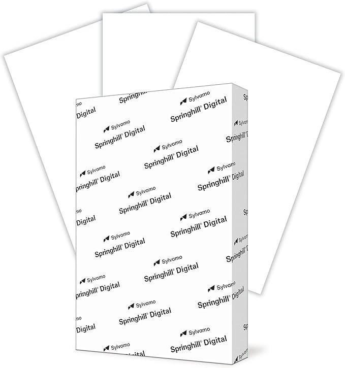 Springhill White 11” x 17” Cardstock Paper, 80lb Vellum Bristol, 175gsm, 250 Sheets (1 Ream) – Premium Medium Weight Vellum Cardstock, Printer Paper with Textured Finish – 016204R