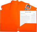 C-Line Two-Pocket Heavyweight Poly Portfolio Folder with Three-Hole Punch, Box of 25, Orange (33932-25)