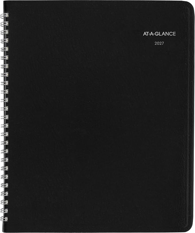 AT-A-GLANCE 2027 Planner, Weekly & Monthly, 7" x 8.75", Executive Soft Cover, DayMinder, Black (G5460027)