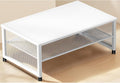ECOLOVI 2-Tier Computer Monitor Stand Riser, Printer & Laptop Stand, Office Desk Accessories, Workspace Desk Organizer for Home Office Supplies, White