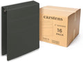 Carstens 2-Inch Heavy Duty 3-Ring Binder - Top Opening, Charcoal Gray, Durable Plastic, No-Gap Rings, Waterproof Cover, No Pockets, Holds 300 Letter Sheets, BPA-Free, Made in USA (5871-3R), Case of 16