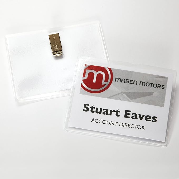 Avery® Customizable Name Badge Clips, 3" x 4", White, 2 Packs, 80 Printable Inserts and Badge Holders with Clips Total (21879)
