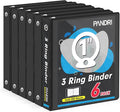 3 Ring Binder 1 Inch, PANDRI 6 Pack 1-Inch Binder Fits Letter Size 8.5'' x 11'' Paper, Versatile Binders for Office Home School, 2 Pockets, Black