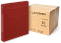 Carstens 1-Inch Heavy Duty 3-Ring Binder - Side Opening,Brick Red, Durable Plastic, No-Gap Rings, Waterproof Cover, No Pockets, Holds 125 US Letter Sheets, BPA-Free, Made in USA (8718-3R), Case of 18