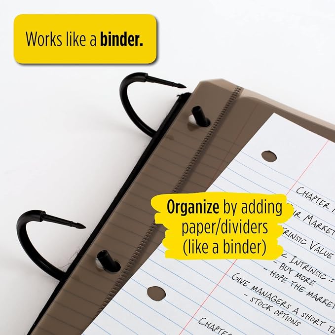 Five Star Bundle : Flex Hybrid NoteBinders 4 Pack, 1 Inch Binders, Notebook and Binder All-in-One, Black, White, Red, & Green (29328AE2)
