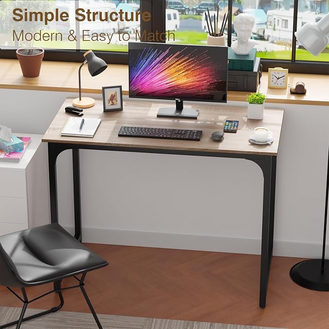 FDW 39 inches Computer Desk, Modern Simple Style Desk for Home Office, Study Student Writing Desk,Nature