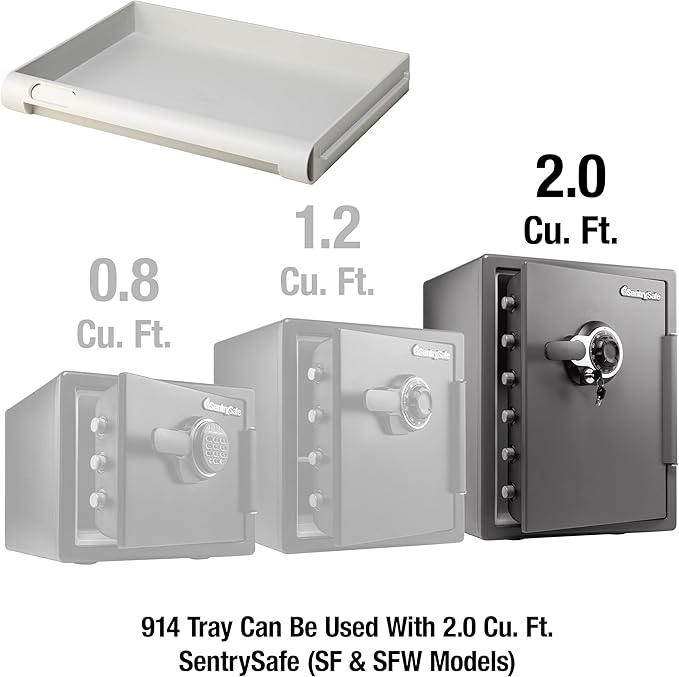 SentrySafe Shelf Insert for SFW205 Fireproof and Waterproof Safes, Multi-Positional Safe Shelf Accessory for 1.6 and 2.0 Cubic Foot Safes, 914,White (Pack of 2)