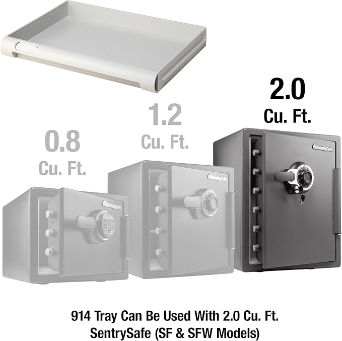 SentrySafe White Shelf Insert for SFW205 Fireproof and Waterproof Safes, Multi-Positional Shelf Storage Accessory for Safes, 914