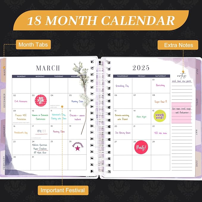 Arundhati Planner 2026-2027, 18 Months Large Daily Weekly Monthly Organizer