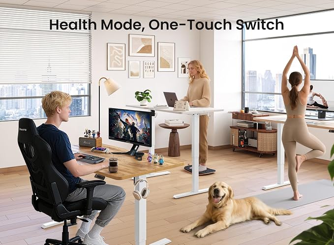 CubiCubi 55 x 24 Electric Height Adjustable Standing Desk, White | Sit to Stand, Computer Workstations, Home Office Desk, Advanced Motor, Next-Gen Frame, 176 lbs Capacity, Smart Lift System