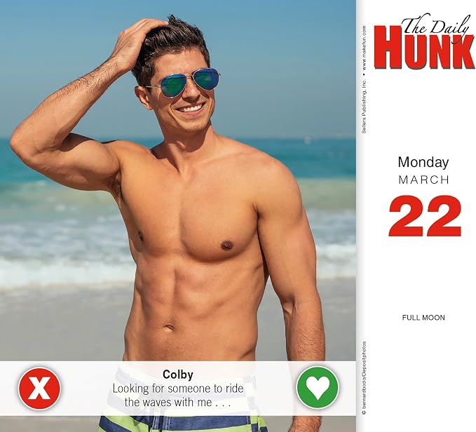 Daily Hunk 2027 Daily Desk Calendar: Boxed Page-a-Day Eye Candy Calendar with Day-to-Day Hot Guys, Sexy Smiles & Shirtless Hunks