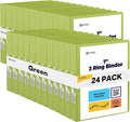 Enday 1 Inch Binder (24 Pack - Green) 3 Ring Binder 1 inch with Clear View Cover and 2 Inside Pocket - for Letter Size 8.5 x 11'' Paper, Ideal for School Supplies, Office, and Home