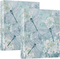 Hydrangea Flower and Dragonfly Binder 3 Ring 1.5 Inch Binder with Clipboard&Pockets, Hardcover Binders Heavy Duty Large File Folder for Office School Supplies - Holds 200 Sheets, 2 PC