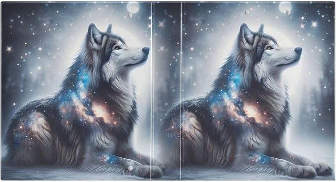 ALAZA 3 Ring Binder Fantasy Wolf on The Night Clipboard Round Ring Binder Holds 1.5 Inch Three Rings Binder Heavy Duty Binders for School Office Supplies, 1Pack