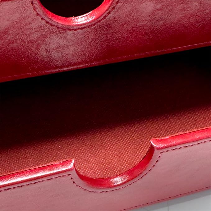 UnionBasic Document Organizer, 3-Drawer File Cabinet Document Storage Box, Office Desktop Filing Organizer, Burgundy | Document Storage Box, Office Desktop Filing Organizer, Printed Oil Faux Leather