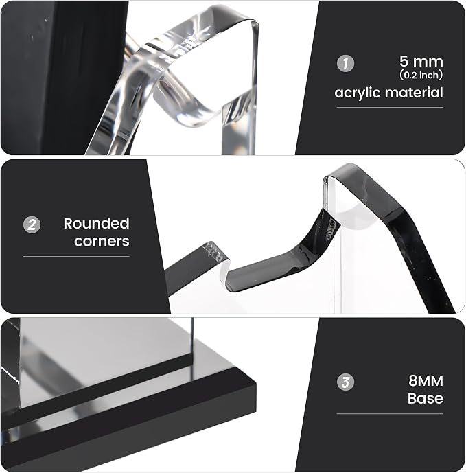 YUXUN Business Card Holder for Desk Vertical 1 Tier 2 Slot ,Black Acrylic Business Card Display Stand for Men & Women,Desktop Business Card Organizer for Office Home Exhibition, 100 Card Capacity