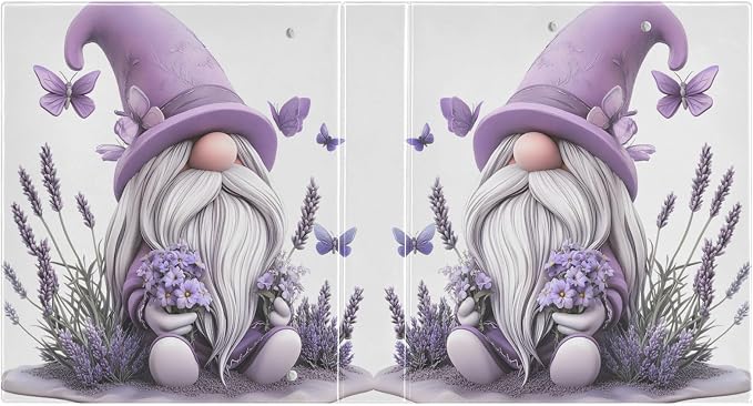 3 Ring Binder Gnome Purple Lavender Butterflies 1.5" Round Ring Binders View Binder with 200 Sheet for Kids School Supplies Women Men Office, 1 Pack