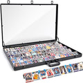 Trade Show Display Case – Large Aluminum Locking Tabletop Showcase | 34"x22", for Trading Cards, Sports Cards, TCG – Lightweight & Portable for Exhibitions, Conventions, and Collectibles, Black