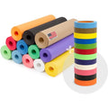 12 Rolls of Colored Kraft Paper and 12 Rolls of Colored Masking Tape | 1" Wide Tape, 12" x 100' Kraft Paper Rolls - Bulk Kids Craft Supplies - For Arts, Decoration, DIY, School