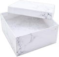 TheDisplayGuys 100 Cardboard Jewelry Gift Boxes with Inserts - Marble White | Size #34 - 3.9" x 3.9" x 2.0", Lids, Cotton Filled Padding, Kraft Paper, Bulk Pack Case, for Shipping, Organizers, Storage