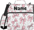 Custom Pink Bows Dots 3 Ring Binder Bag 1.5 inch Personalized Name Binder Organizer 500 Sheet Documents Storage for School Office