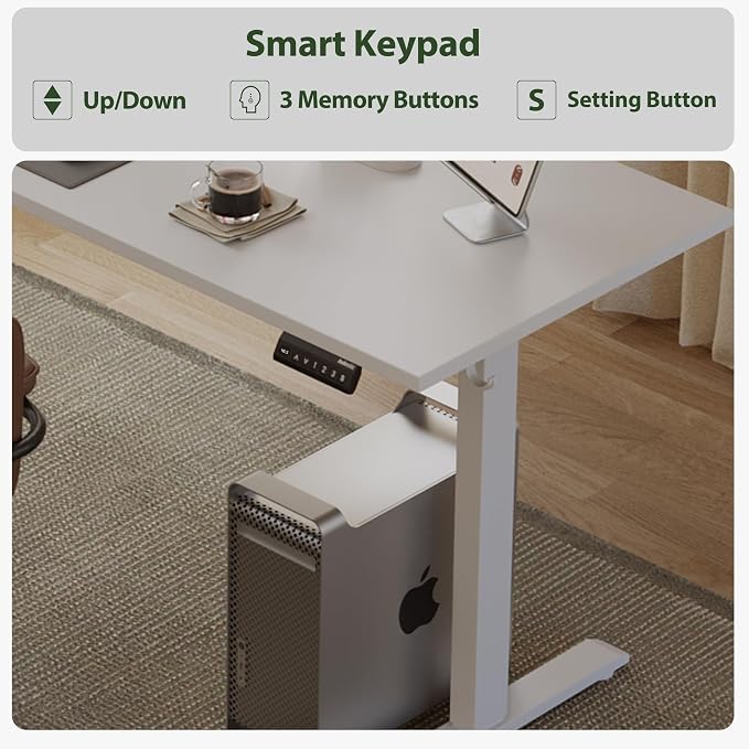 Agilestic 63 x 55 Inch L Shaped Electric Standing Desk, White | Corner Desk, Ample Workspace, Memory Presets, Hooks, Stable Steel Frame,176 lbs Capacity, Easy Assembly, Splice Board