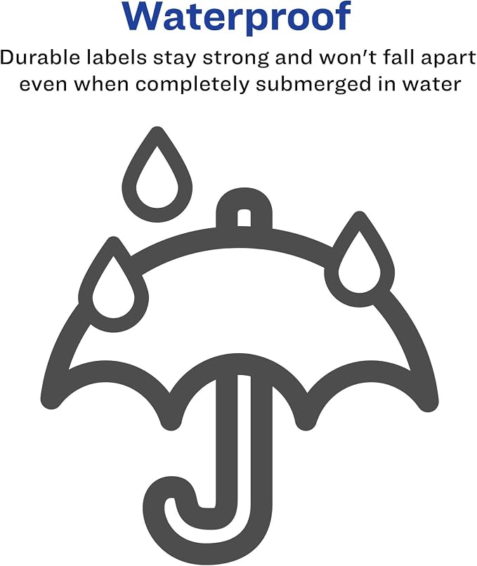 Avery Waterproof Labels with Ultrahold Adhesive, 1-1/3" x 4", Case of 7,000 Labels for Laser Printers (95522)