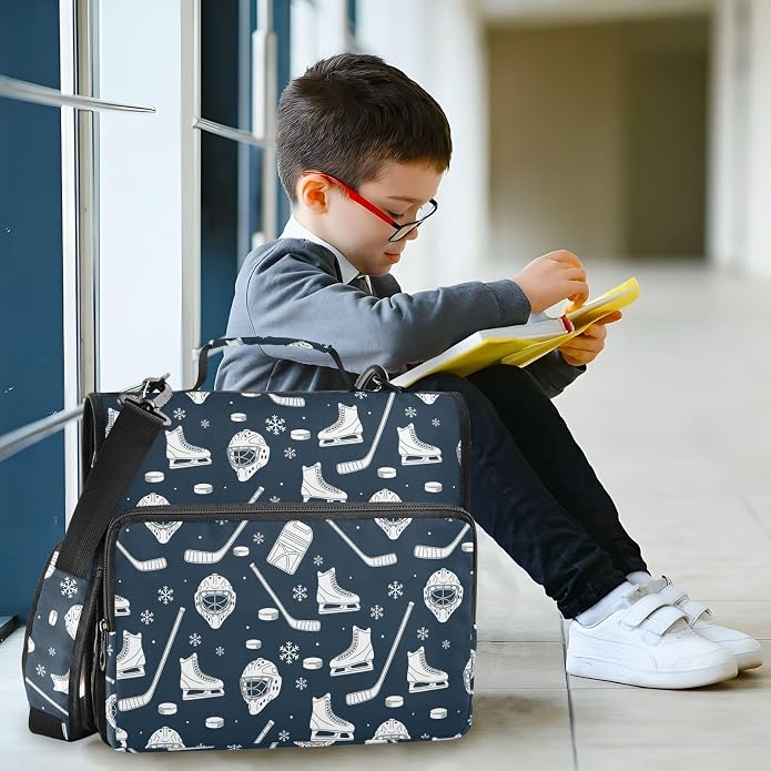 Zipper Binder Bag 3 Ring File Folder Portfolio Organizer Zippered Binder Bags with Strap Fits Laptop Women Men