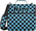 Custom Black Blue Checkered Pattern 3 Ring Binder Bag 1.5 inch Personalized Name Binder Organizer 500 Sheet Documents Storage for School Office