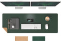 RENMTURE Dual-Sided Mouse Pad, Natural Cork & PU Leather Large Desk Pad for Office and Home Work, Desk Protector Non-Slip, Waterproof, Easy Clean (Dark Green, 47"x17")