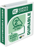 Samsill Plant-Based 2 Inch Durable D-Ring, View Binder, Eco-Friendly, USDA Certified Biobased, White, Pack of 1
