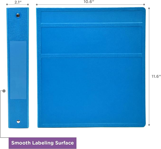 Carstens 1.5-Inch Heavy Duty 3-Ring Binder - Side Opening, Pool Blue, Durable Plastic, No-Gap Rings, Waterproof Cover No Pockets, Holds 250 US Letter Sheets, BPA-Free, Made in USA (1541-3R) Case of 20