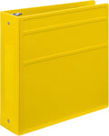 Carstens 3-Inch Heavy Duty 3-Ring Binder - Side Opening, Yellow, Durable Plastic, Precision No-Gap Rings, Waterproof Cover, No Pockets, Holds 400 US Letter Sheets, BPA-Free, Made in USA (1709-3R)