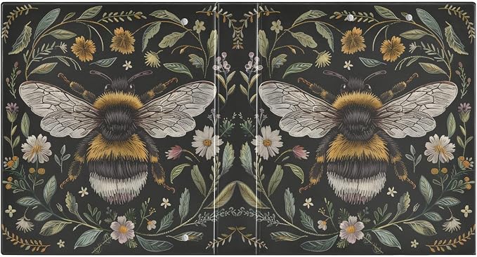 3 Ring Binder Bee Wildflowers 1.5 Inch Three Ring Binder | Cute Binder with 3 Storage Pockets for Women School Office Supplies