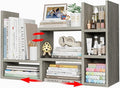 NUTIKAS Desk Shelves Desktop Organizer Shlef - Grey Office Organization for Top of Desk Organizers and Accessories Corner Bookshelf Table Top Shelving Small Hutch Decorations for Office