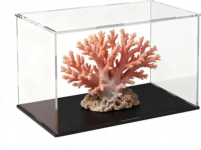Acrylic Display Case Clear Collectible Display Box for Miniture House, Dustproof Acrylic Showcase, Easy Self Assembly Storage Cases for Action Figures and Art Figurine, 8 x 6 x 7 inch