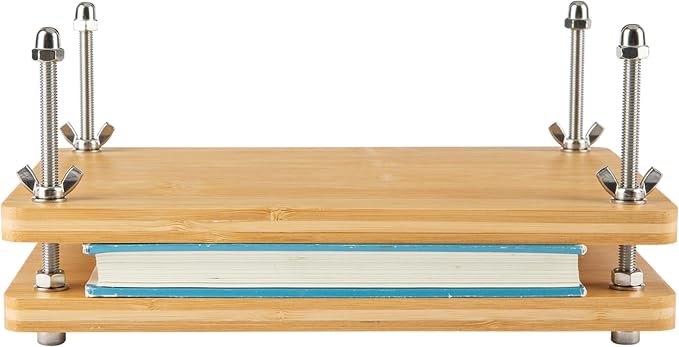 Bamboo Wooden Book Press for Bookbinding - Portable Bookbinding Machine and Book Press (11.6 x 7.9 inches)