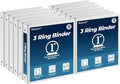 1 Inch 3 Ring Binders 12 Pack, Clear View Binder Bulk, White PVC-Free 3-Ring Binders for School, Office or Home, Fits 8.5 x 11 Inches Paper