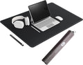 CENNBIE Leather Desk Mat Large, 43.6" x 23.6" Extended Mouse Pad (Black) | Premium Stitched Edges Resist Wear. Waterproof, Non-Slip & Easy To Clean. Protects Desk From Scratches. For Office & Home.