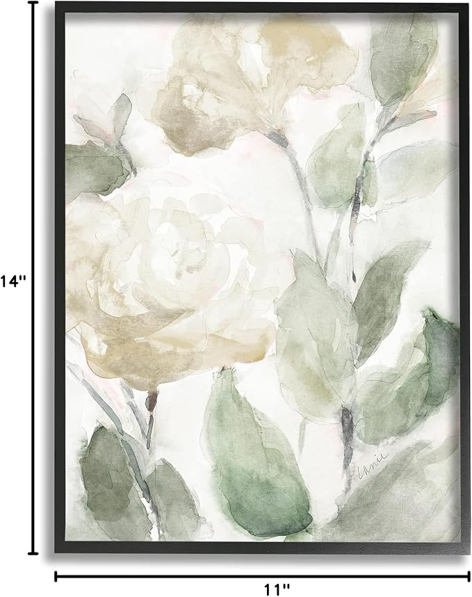 Stupell Industries 'Charming Abstract Florals', Framed Giclee Art, Black, 11 x 14 Inches, Easy to Hang and Sturdy, Made in USA, by Lanie Loreth