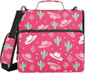 Cowboys Cowgirls Pink Pattern 3 Ring Zipper Binder with Shoulder Strap & Handle 1.5 Inch D-Ring Zippered Bag with Pencil Pouch, Expanding File Folder, Binder Organizer for School or Office