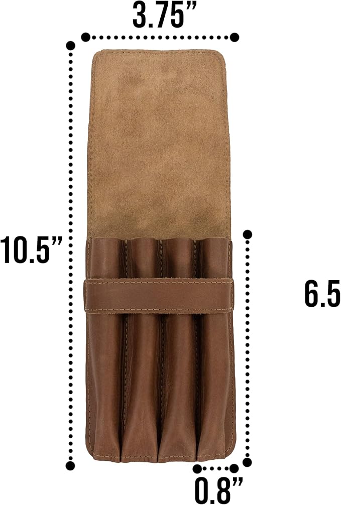 Pen Holder, Pencil Case, Minimalist Style Holder, Classic Storage, Full Grain Leather, Handmade, Single Malt Mahogany