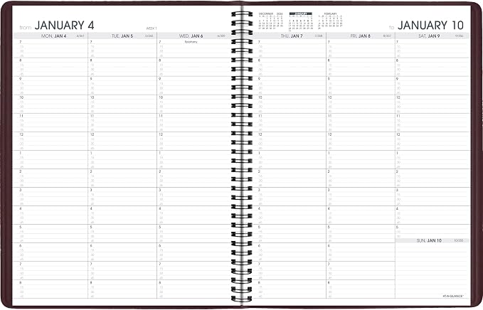 AT-A-GLANCE 2027 Appointment Book Planner, Weekly, 13-Month Jan-Jan, 8.25" x 11", Winestone (709505027)