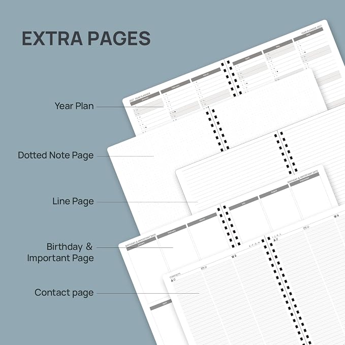 POPRUN Monthly Planner 2027-2028, 8.5"x10.5", 18 Month, Jan 2027-Jun 2028